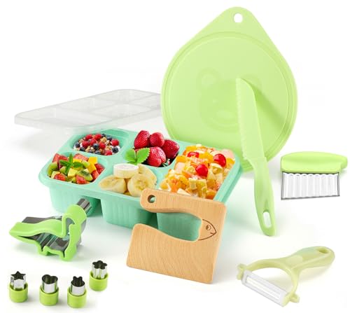 kindermesser set 11-teilig für kleinkinder, küchenmesser zum schneiden von obst und gemüse, ab 2 jahre