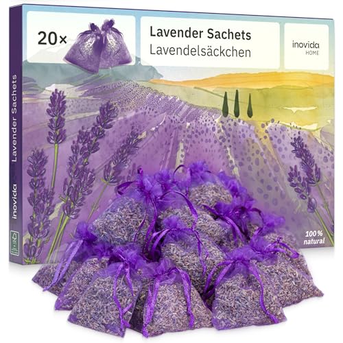 lavendel duftsäckchen 20x getrocknet für kleiderschrank, mottenschutz, inovida