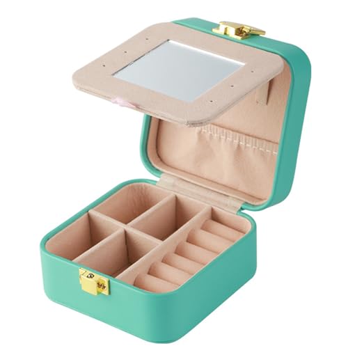 ledou reise schmuckbox für frauen, tragbare pu leder organizer für ringe, ohrringe, ketten