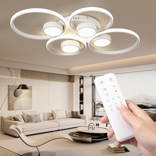 OTREN LED Deckenleuchte dimmbar 60W, 3000K-6500K, 77CM für Wohnzimmer Esszimmer Büro