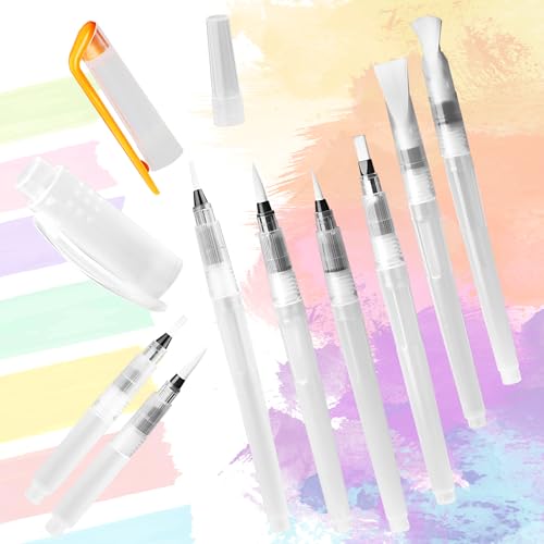 risvowo wasserpinsel set 8 stück mit befüllbarem wassertank für aquarell und kalligraphie