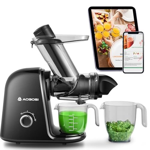 entsafter aobosi slow juicer mit 2 geschwindigkeitsstufen und 8 stufiger schnecke schwarz