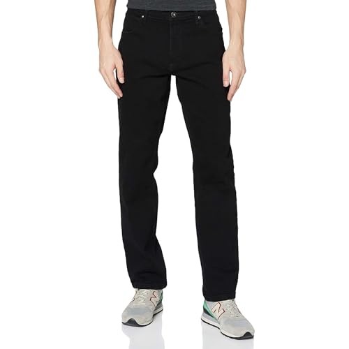 Wrangler Herren Jeans Straight Regular Fit Blau Schwarz W30-W44, Größe 30W/32L