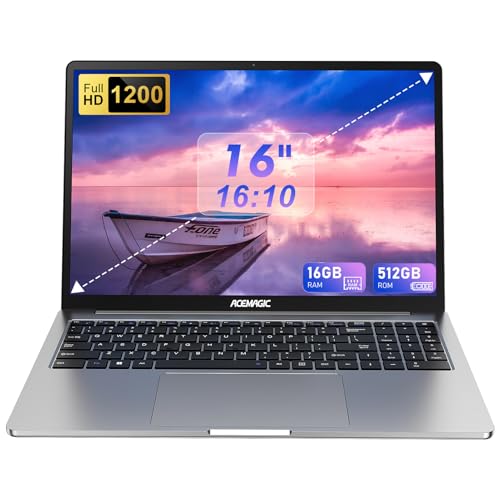 acemagic laptop 16 zoll fhd 16 gb ddr4 512 gb ssd intel quad-core n97 grau