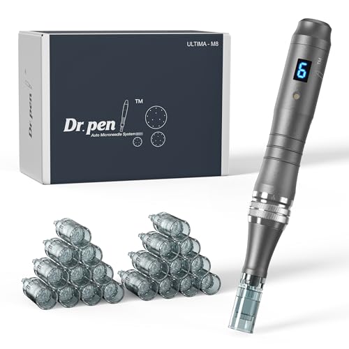 dr. pen microneedling stift ultima m8, drahtlose maschine mit 20 aufsätzen