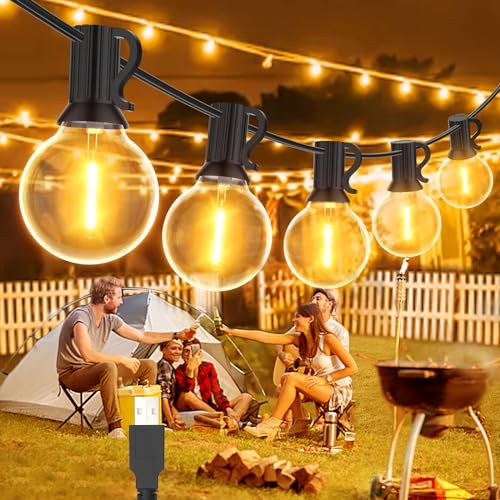 led lichterkette außen ikery 12 leds 7.6m g40 glühbirnen ip65 für garten, balkon, partys