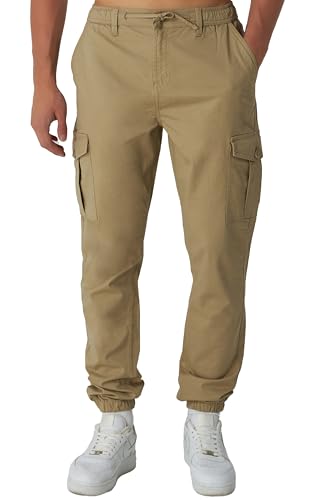 cargohose herren smith & solo  chino hose stretch baggy arbeitskleidung camel, L
