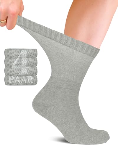 fiera besa diabetiker baumwollsocken unisex nahtlos komfortbund 4 paar