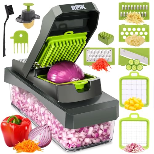 Produktbild: rük gemüseschneider 10-in-1 zwiebelschneider mandoline obstschneider zerkleinerer abs