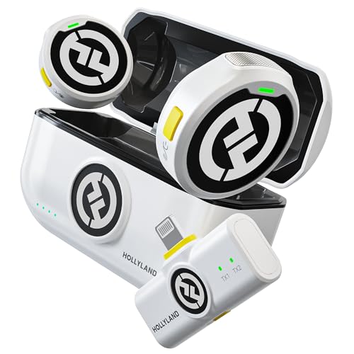 Hollyland Lark M2 Wireless Lavalier mikrofon für iPhone, 48kHz/24bit, 30H, 300m Reichweite