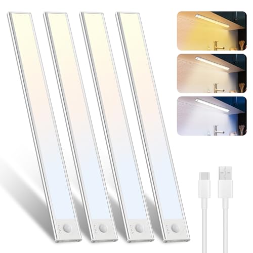 libtit unterbauleuchte led 30 cm dimmbar mit motionsensor 3000K-6500K, 4er pack
