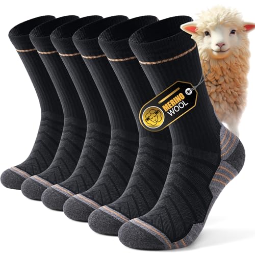 merino socken männer, alaplus thermosocken wandersocken, 3 paar gepolstert warme sokken