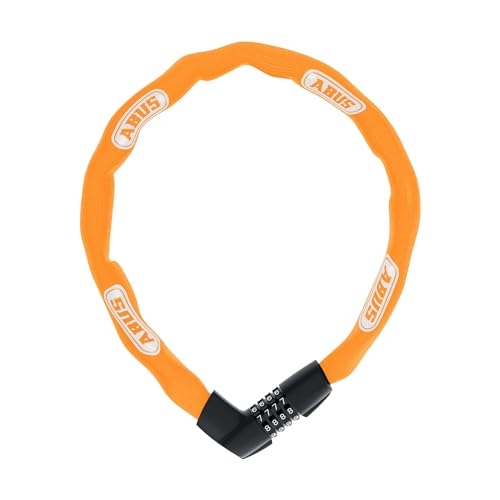 abus kettenschloss 1385 110 cm zahlenschloss gehärteter stahl 7mm orange