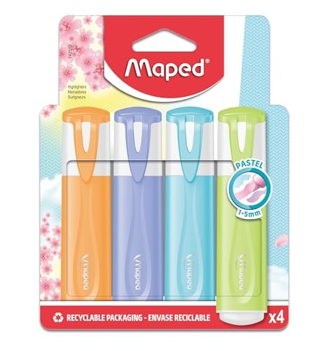 Textmarker FLUO PEPS PASTELL - 4 Pastellfarben von Maped