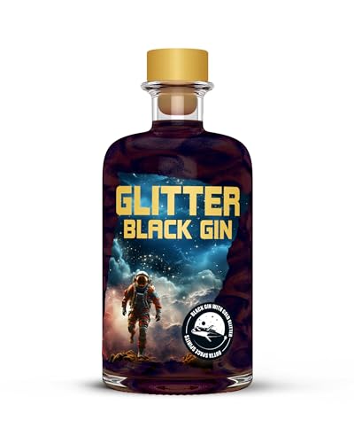 schwarzer glitzer gin outta space 0,5 l 40% vol vegan