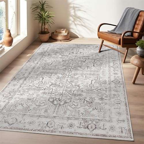 topick teppich braun vintage 150x210 cm waschbar leicht faltbar rutschfest blumendruck