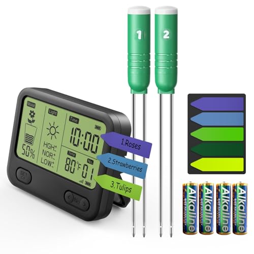 Produktbild: vodeson bodenmessgerät 4-in-1 mit temperatur, feuchtigkeit, licht für gartenarbeit