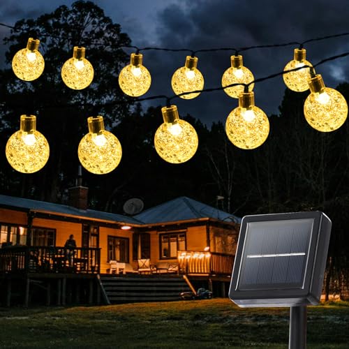 goodia solar lichterkette 8m 30 led solarbeleuchtung wasserdicht für garten, balkon, weihnachten