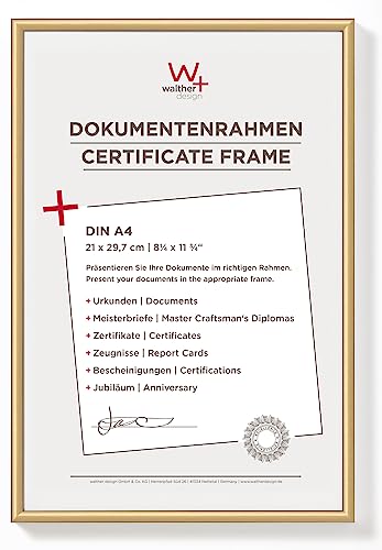 walther design glass print picture frame 21 x 29.7 cm personalisiert gold