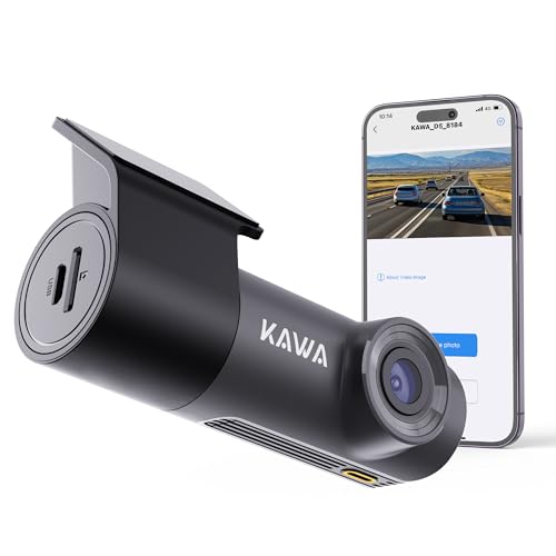 kawa dashcam 1296p mit wdr nachtsicht, wifi, 24h parküberwachung, g-sensor, 360 drehbar