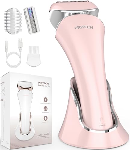 elektrischer damenrasierer, bikini-trimmer, kabellos, wiederaufladbar, nass und trocken, rosa
