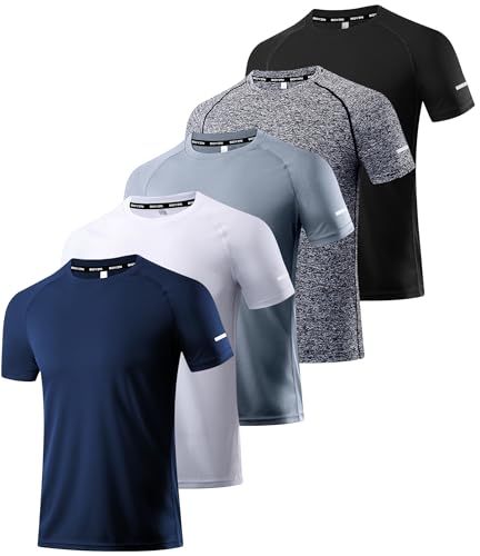 boyzn sport t-shirts herren kurzarm funktionsshirt schnelltrocknend atmungsaktiv 1-5er pack