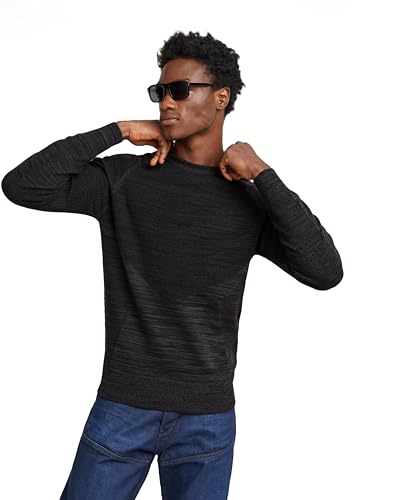 g-star 3d biker pullover herren gestrickt mehrfarben dk black/asfalt S