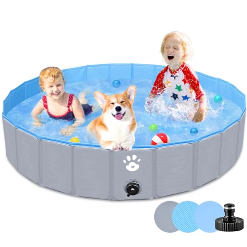gindoly hundepool faltbar für hunde und katzen 120x30cm rutschfest abriebfest