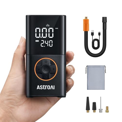 astroAI kabellose elektrische luftpumpe tragbare akku fahrradpumpe mit led-licht