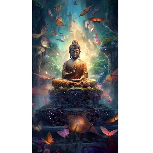 buddha diamant painting 5d groß 30x50cm wanddekoration geschenk zuhause, hongyrjy