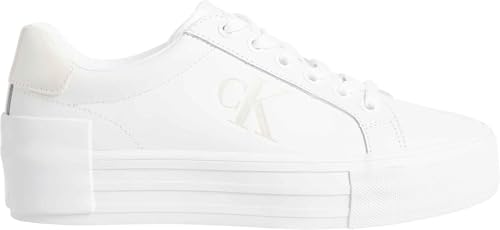 calvin klein damen sneaker flatform low aus leder weiß 41