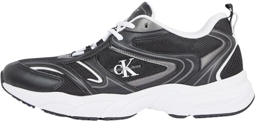 calvin klein herren turnschuhe retro tennis mesh schwarz weiß, 44 eu