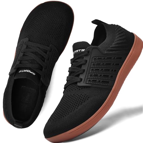 barfußschuhe damen herren, ashion minimalistische traillaufschuhe schwarz braun 42 eu