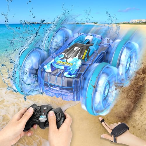 amphibisches ferngesteuertes auto amazeFun 4WD 360 drehbar mit licht für kinder 4-8 jahre