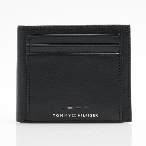 tommy hilfiger leder geldbörse herren zwei-fach schwarz, extra fächer