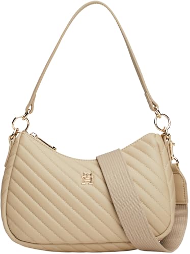 tommy hilfiger shoulder bag poppy reform damen beige, os