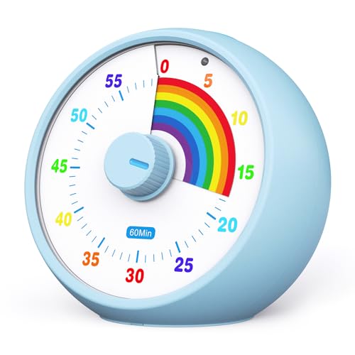 visueller timer für kinder, 60-minuten countdown timer blau für klassenzimmer büro küche