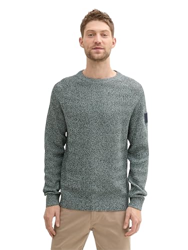 tomm tailor basic strickpullover herren rundhalsausschnitt dark green teal XXL