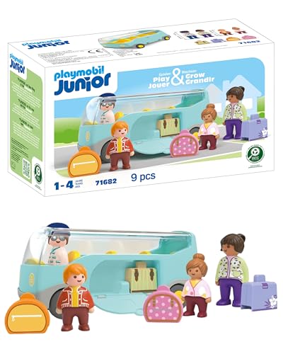 PLAYMOBIL Reisebus, 9-teiliges Set aus biobasiertem Kunststoff