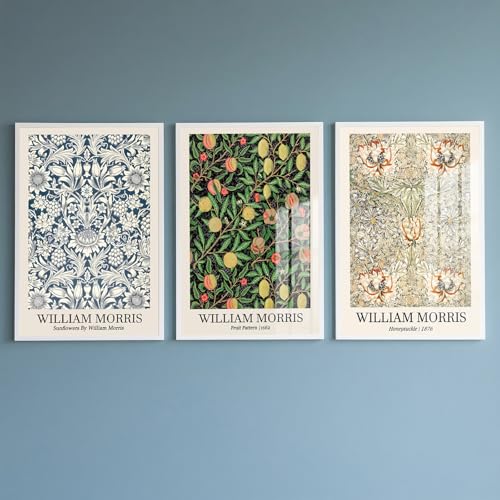 Produktbild: William Morris Poster Set 3er | Vintage Wandbilder DIN A3 ohne Rahmen