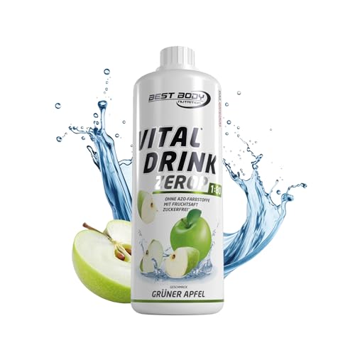 vital drink zerop grüner apfel von best body nutrition, zuckerfrei, 1000 ml