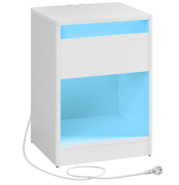 vasagle nachttisch mit leds und steckdosen für 37,99 euro statt 48 euro