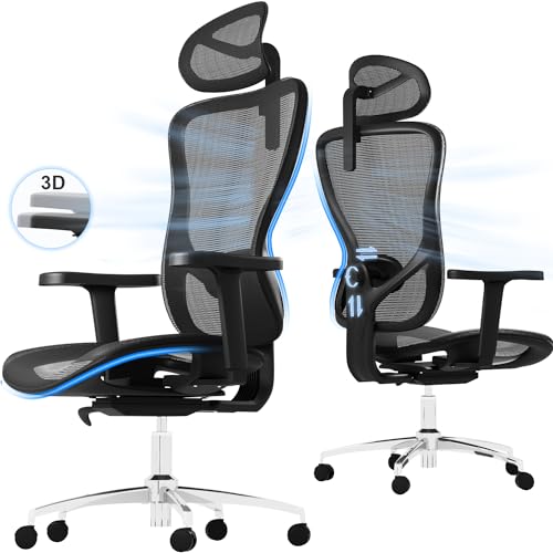 Erleben Sie besten Sitzkomfort mit dem Devoko Ergonomischen Bürostuhl! Mit 3D-Armlehnen, verstellbarer Lendenstütze und atmungsaktivem Mesh  ideal für den langen Arbeitstag. Belastbar bis 150 kg.