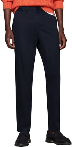 tommy hilfiger herren chino hose tapered fit blau desert sky 33w 34l