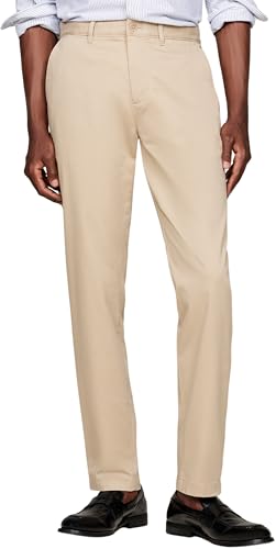 tommy hilfiger heren chino hose tapered fit beige batique khaki 34W/34L