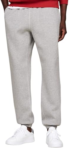 tommy hilfiger jogginghose herren fleece grau mit tunnelzug, größe l