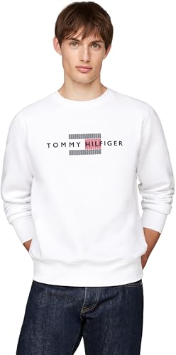 tommy hilfiger sweatshirt pullover herren flag logo weiß 3xl