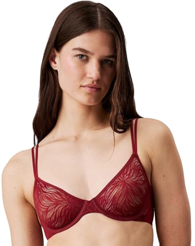 calvin klein demi halbschalen bh damen rot syrah, modell 0b36