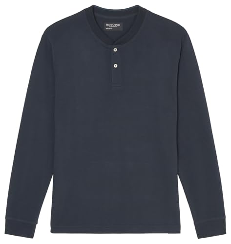 marc o'polo herren langarmshirt bio-baumwolle blau dark navy größe s