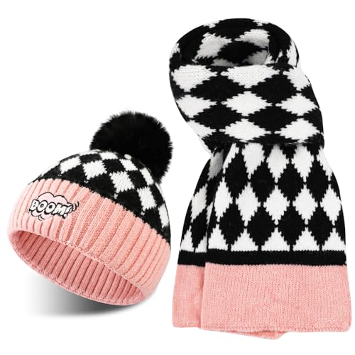 aypow mütze schal handschuhe set kinder winter 2-8 jahre fleece beanie jungen mädchen